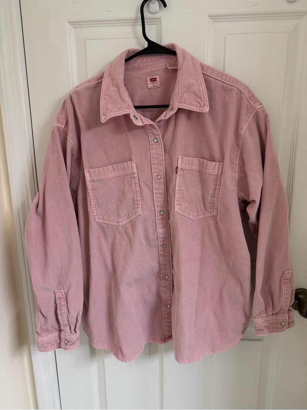 Levi's Women’s Pink Corduroy Button-Down Oversized Shirt